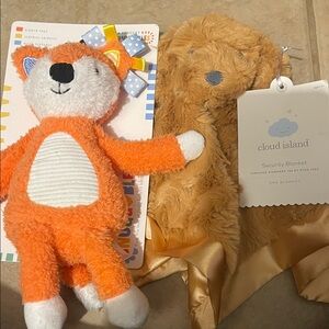 Cloud Island Plush Set with Orange and Brown Accents